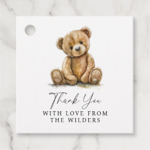 Étiquettes Cadeau Merci de Baby shower d'ours en peluche