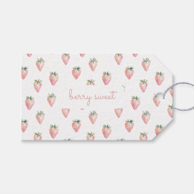 Étiquettes-cadeau Merci de Baby shower doux Berry (Devant (Horizontal))