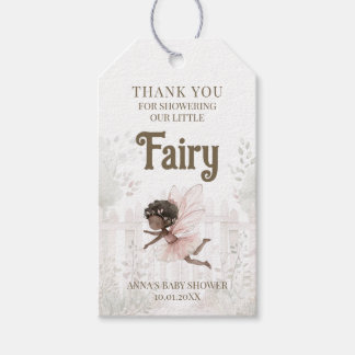 Étiquettes-cadeau Merci de Baby shower Fairy noir
