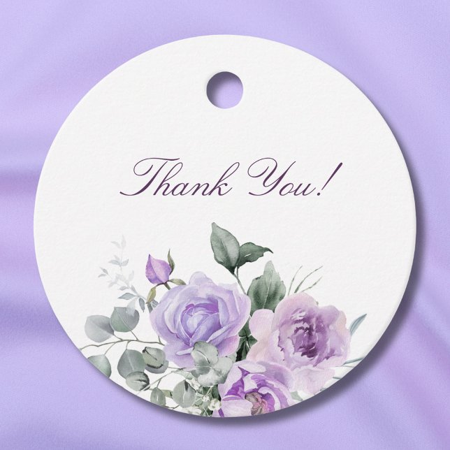 Étiquettes Cadeau Merci de Baby shower floral lavande (Créateur téléchargé)
