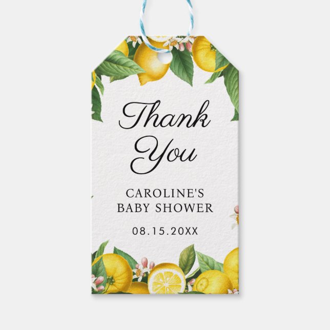 Étiquettes-cadeau Merci de Baby shower Little Cutie (Devant)
