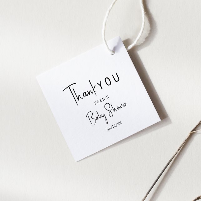 Étiquettes Cadeau Merci de Baby shower neutre moderne simple (Créateur téléchargé)