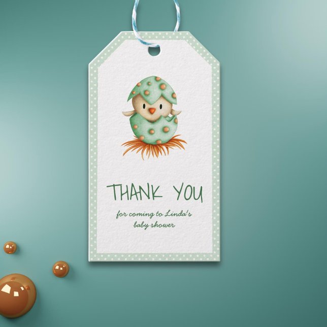 Étiquettes-cadeau Merci de Baby shower neutre pour le genre d'oiseau (Créateur téléchargé)