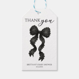 Étiquettes-cadeau Merci de Baby shower noir