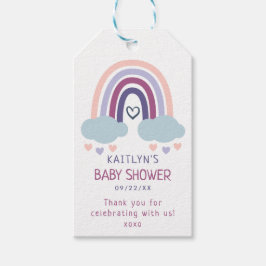 Étiquettes-cadeau Merci de Baby shower petit arc-en-ciel