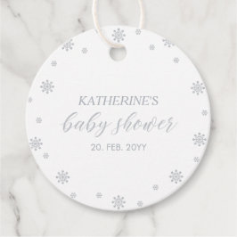 Étiquettes Cadeau Merci de Baby shower Silver Winter Wonderland