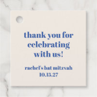 Merci de Bat mitzvah personnalisé bleu ivoire gras