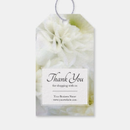 Étiquettes-cadeau Merci de bouquet blanc floral