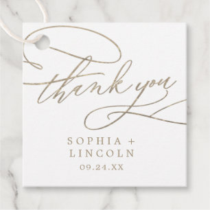 Étiquettes Cadeau Merci de calligraphie romantique