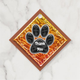 Étiquettes Cadeau Merci de chien Walker Empreinte de patte noir