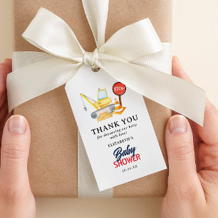 Étiquettes-cadeau Merci de construction mignon Favoriser Baby shower