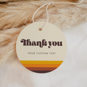 Étiquettes Cadeau Merci de couleurs vintages des années 60