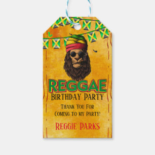 Étiquettes-cadeau Merci de fête d'anniversaire de reggae