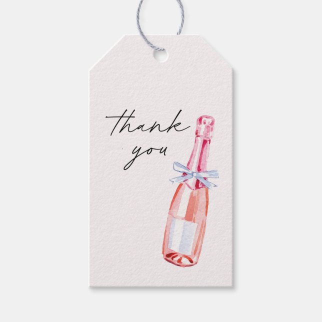 Étiquettes-cadeau Merci de fête de la plage rose (Devant)
