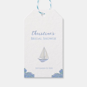 Étiquettes-cadeau Merci de Fête des mariées de bateau à voile côtier
