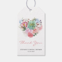 Merci de Fête des mariées de coeur floral Succulen