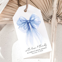 Étiquettes-cadeau Merci de Fête des mariées de la boîte de coquette 