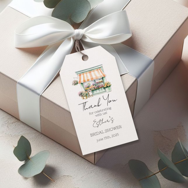 Étiquettes-cadeau Merci de Fête des mariées de la Fleur du marché (Créateur téléchargé)