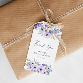Étiquettes-cadeau Merci de Fête des mariées de script de fleurs viol