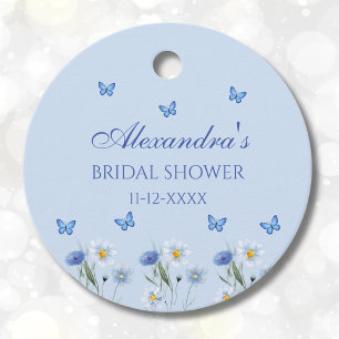 Étiquettes Cadeau Merci de Fête des mariées Fleur sauvage papillon b