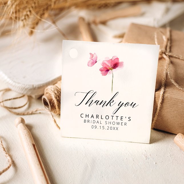Étiquettes Cadeau Merci de Fête des mariées floral (Créateur téléchargé)