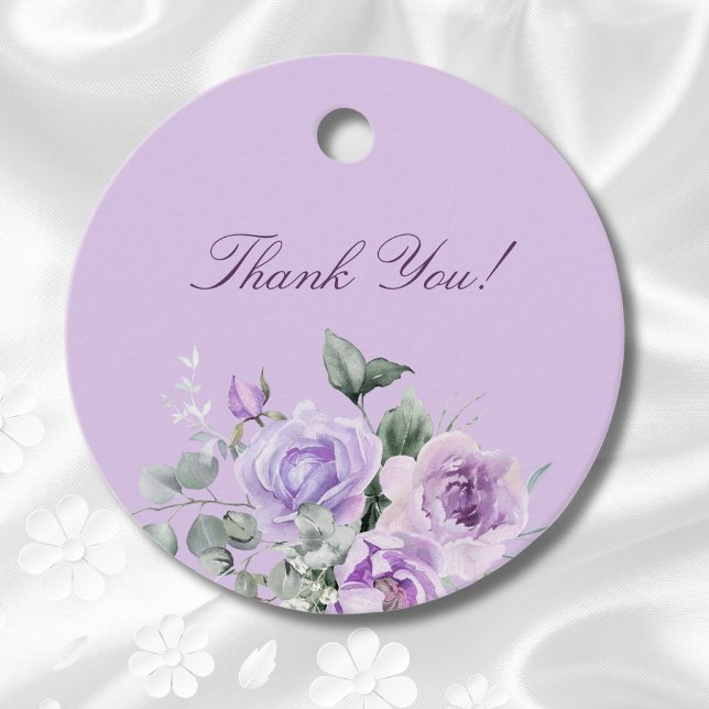 Étiquettes Cadeau Merci de Fête des mariées Lavender Peony (Créateur téléchargé)
