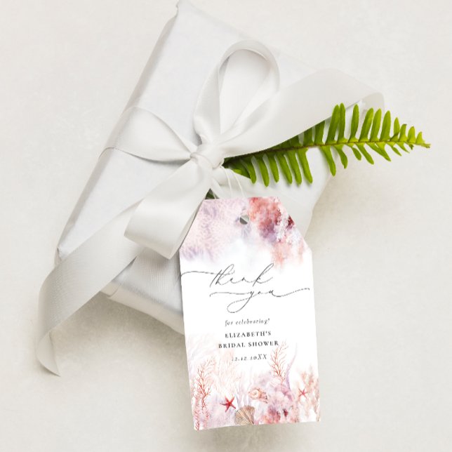 Étiquettes-cadeau Merci de Fête des mariées nautique moderne (Créateur téléchargé)