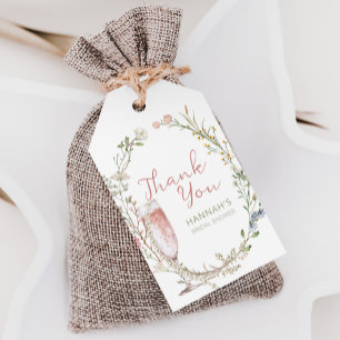 Étiquettes-cadeau Merci de Fête des mariées Pearl et Prosecco