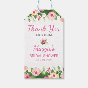 Étiquettes-cadeau Merci de Fête des mariées rose
