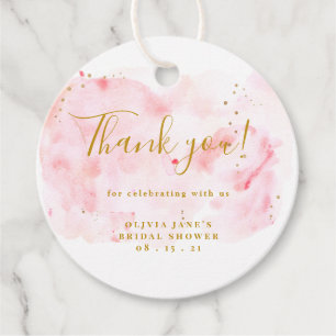 Étiquettes Cadeau Merci De Fête des mariées Rose Et Or
