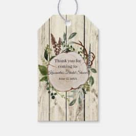 Étiquettes-cadeau Merci de Fête des mariées rustique Boho