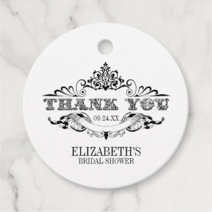 Étiquettes Cadeau Merci de Fête des mariées vintage
