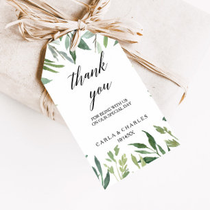 Étiquettes-cadeau Merci de feuillage végétal moderne