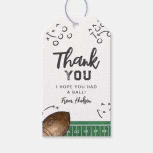 Étiquettes-cadeau Merci de football aquarelle