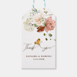 Étiquettes-cadeau Merci de jardin Fleur sauvage d'aquarelle magique