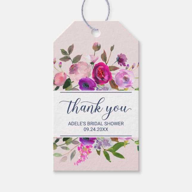 Étiquettes-cadeau Merci de jardin romantique Favoriser (Devant)