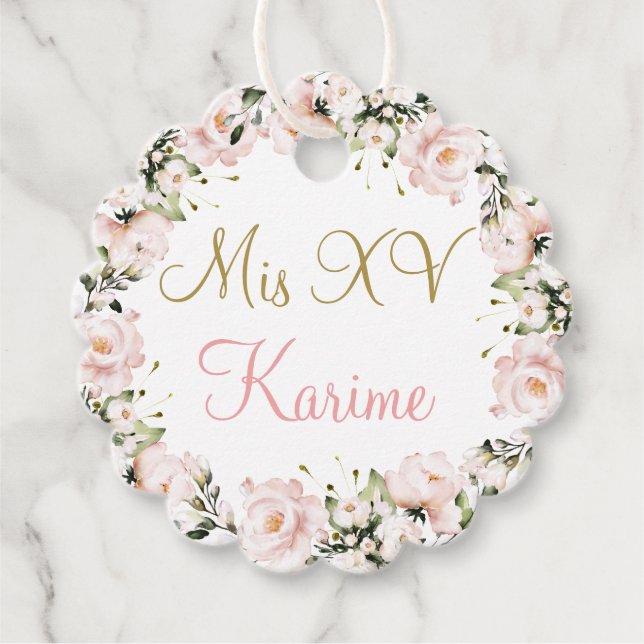Étiquettes Cadeau Merci de la Quinceanera (Devant)