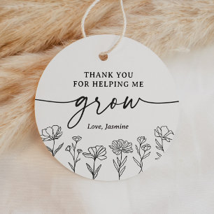 Étiquettes Cadeau Merci de m'aider à développer l'appréciation des e