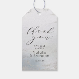 Étiquettes-cadeau Merci de Mariage à huile dépoli bleu Ombre Dusty