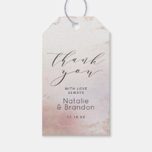 Étiquettes-cadeau Merci de Mariage à huile glacé rose Ombre