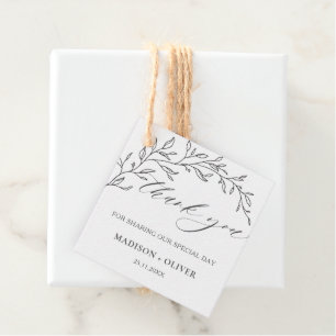 Étiquettes Cadeau Merci de Mariage de feutre de la branche de Laurel