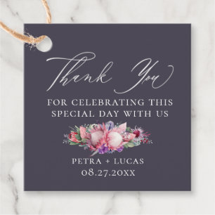 Étiquettes Cadeau Merci de Mariage de fleurs de Protea exotique