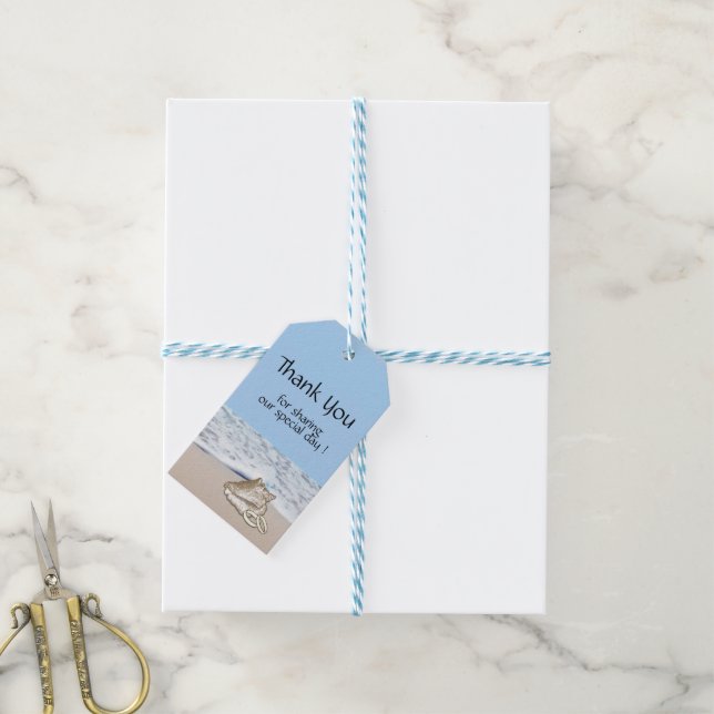 Étiquettes-cadeau Merci de mariage de plage (Avec de laficelle)