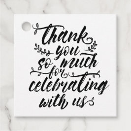 Étiquettes Cadeau Merci de Mariage de script de brosse de charme