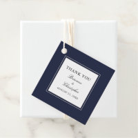 Merci de mariage élégant bleu de la marine classiq