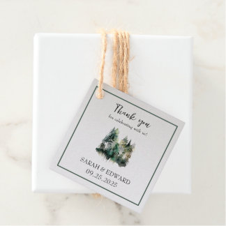 Étiquettes Cadeau Merci de Mariage forestier rustique