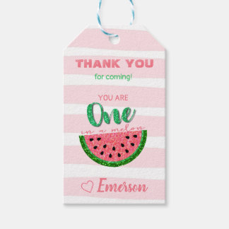 Étiquettes-cadeau Merci de pastèque en faveur Tag, One in a melon
