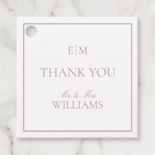 Étiquettes Cadeau Merci de rose moderne Mariage de script