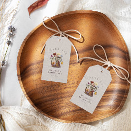 Étiquettes-cadeau Merci de Tea Party Fleur sauvage d'aquarelle