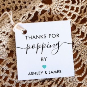 Étiquettes Cadeau Merci de votre visite Tags, Mariage Turquoise